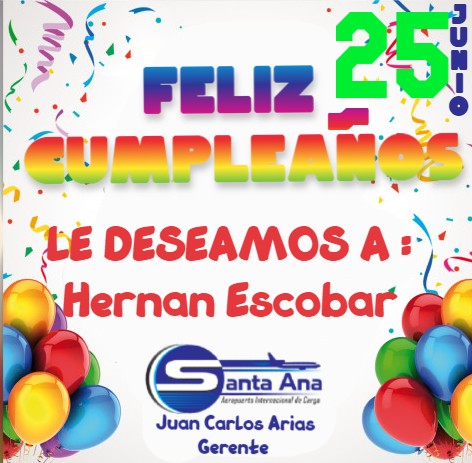En este momento estás viendo Feliz cumpleaños! Para Hernan Escobar, vigilante de nuestro Aropuerto. Que Dios te colme de bendiciones.