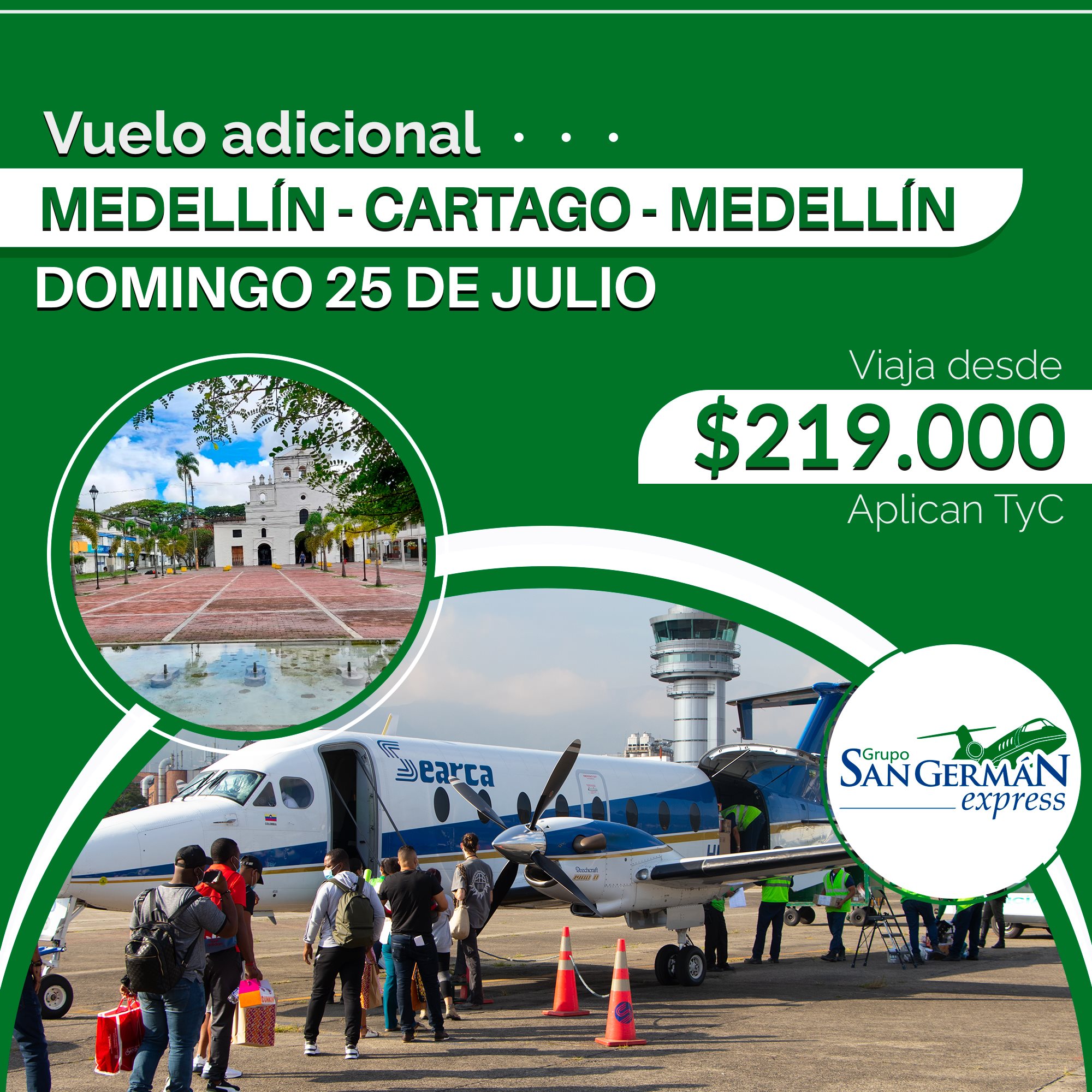 En este momento estás viendo Vuelo adicional Medellín 25 de Julio