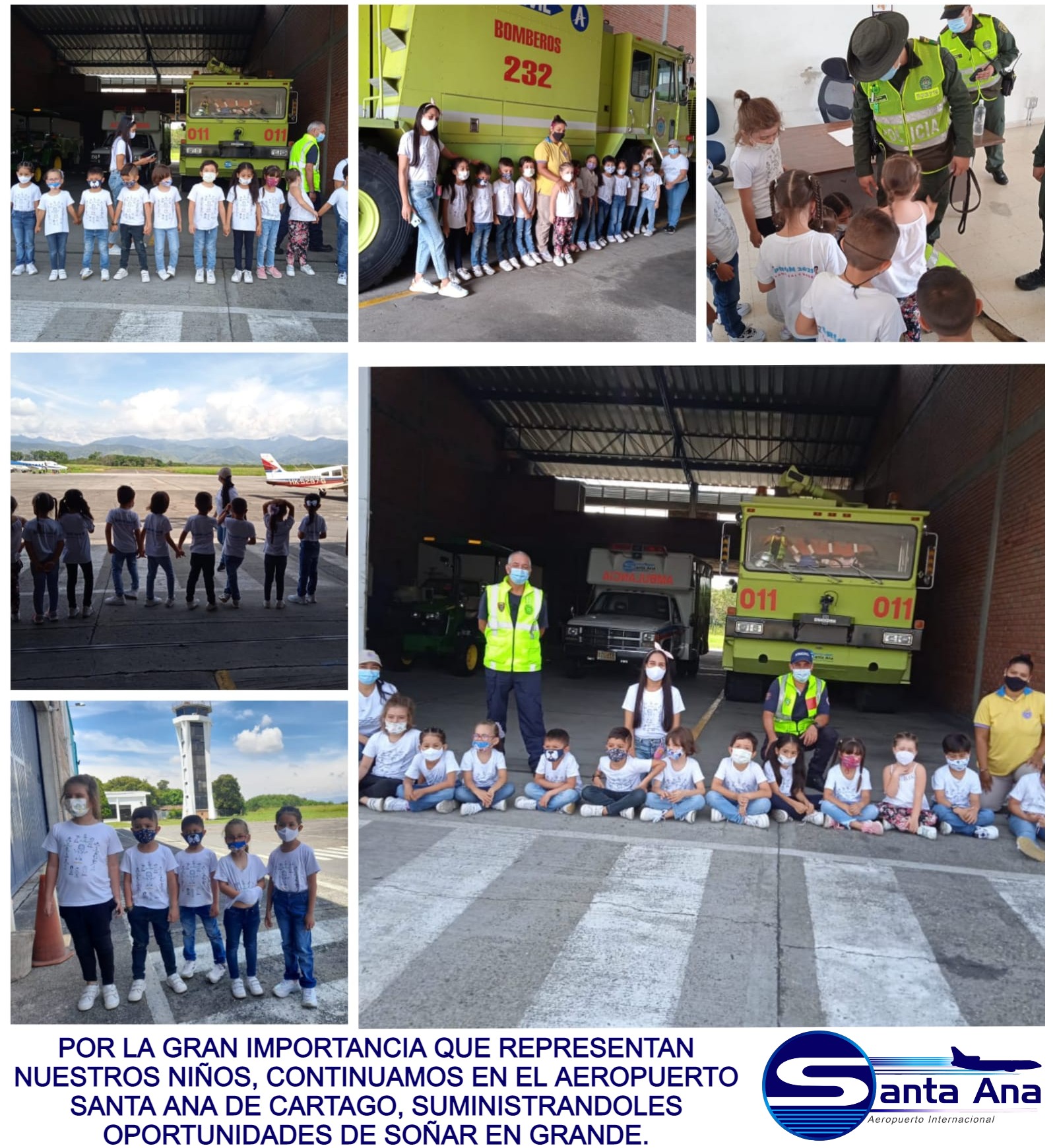 En este momento estás viendo POR LA GRAN IMPORTANCIA QUE REPRESENTAN NUESTROS NIÑOS, CONTINUAMOS EN EL AEROPUERTO SANTA ANA DE CARTAGO, SUMINISTRANDOLES OPORTUNIDADES DE SOÑAR EN GRANDE