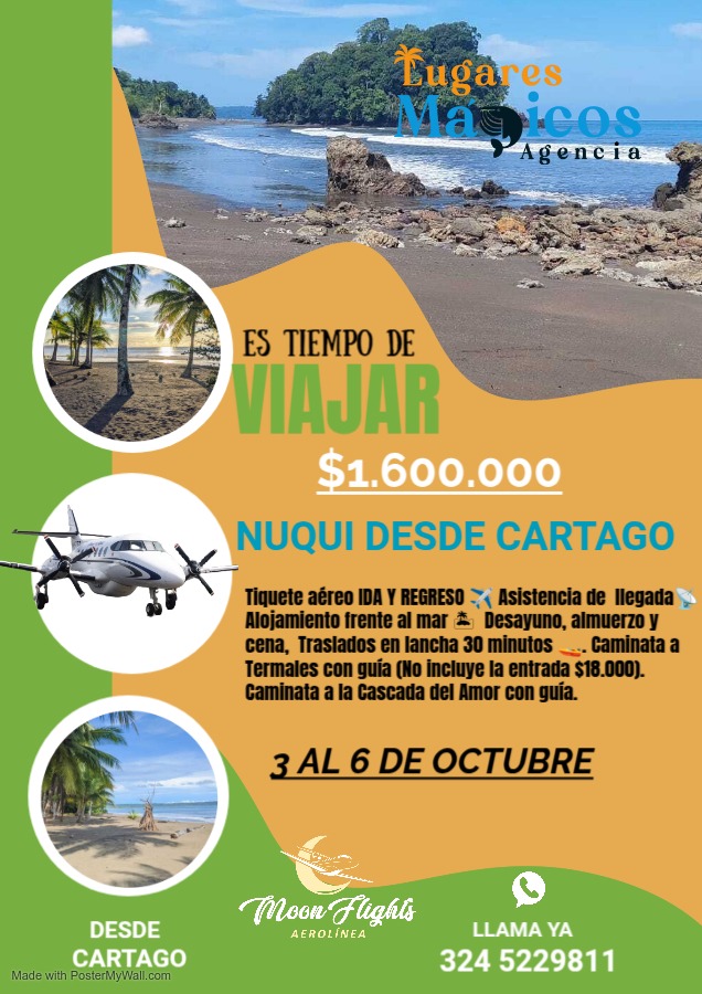 En este momento estás viendo ES TIEMPO DE VIAJAR CARTAGO-NUQUÍ