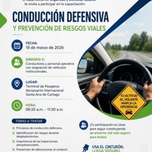 Lee más sobre el artículo INVITACIÓN CAPACITACIÓN CONDUCCIÓN DEFENSIVA