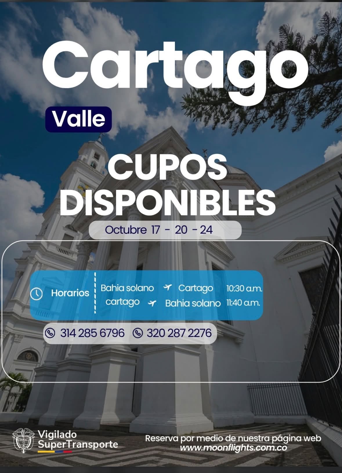 En este momento estás viendo CUPOS DISPONIBLES BAHIA SOLANO OCTUBRE